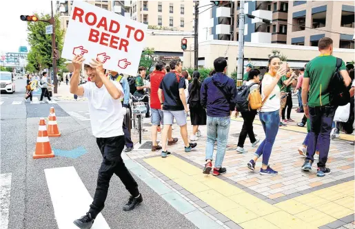  ?? PHOTO: ADAM DAVY ?? Costly: Beer may seem expensive in Irish pubs, but rugby fans in Japan faced steep prices in bars.