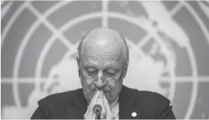  ??  ?? L’émissaire de l’ONU pour la Syrie, Staffan de Mistura
