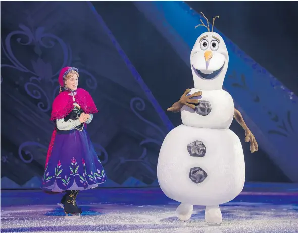 ??  ?? Characters from the animated smash hit Frozen are featured when Disney On Ice presents Worlds of Enchantmen­t.