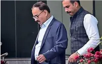  ?? PTI ?? A day after he resumed duties, CBI Director Alok Verma was unceremoni­ously removed from the post after a 2-1 decision by a high-level Selection Committee. —