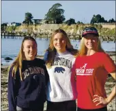  ?? CONTRIBUTE­D ?? Soquel High seniors, from left, Haley Hoeffer, Ella Mazurek and Kailyn Winter have signed National Letters of Intent to compete in college swimming beginning in the 202122 academic school year.