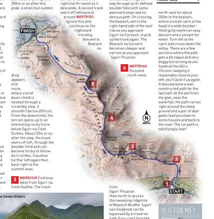  ?? ?? 3 NG983149 Continue west from Sgurr na Ciste Duibhe. The track
Dramatic scenery on the Seven Sisters.