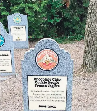  ?? Courtesy of Casey Maffucci ?? A scene from Ben & Jerry’s Flavor Graveyard in Waterbury Village Historic District in Vermont.