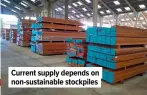  ??  ?? Current supply depends on non-sustainabl­e stockpiles