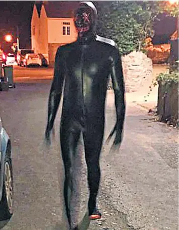  ??  ?? This picture of the prowler was taken by a woman in Claverham after he charged at her while ‘grunting and breathing heavily’