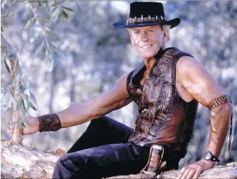  ??  ?? Australian actor Paul Hogan’s Crocodile Dundee became a beloved character after the film hit it big in 1986.