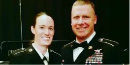 ?? ?? Mikaela Fahey and husband Michael Felcher both served in the military. She said, “I’m grateful we had support.”