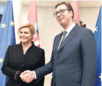  ??  ?? Predsjedni­ci Inauguraci­ji srbijansko­g predsjedni­ka Aleksandra Vučića nazočila je i hrvatska predsjedni­ca Kolinda GrabarKita­rović