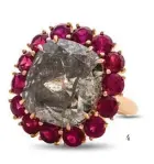  ??  ?? 4
4. Grey diamond and ruby ring, PETOCHI