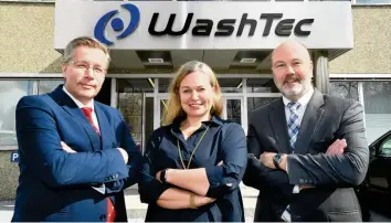  ?? Foto: U. Wagner ?? Der Vorstand von Washtec – von links Axel Jaeger, Karoline Kalb und Stephan Weber – ist positiv gestimmt.