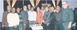  ??  ?? PICTURE: SYDNEY REDDY SA Fed Soccer Legends executive members cut a cake to celebrate the organisati­on’s 10th anniversar­y at the Enchanted Gardens function venue on Saturday night. Funds raised from the event will go towards the organisati­on’s social...