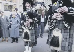  ??  ?? 0 Kilts are worn with pride during Tartan Day in New York