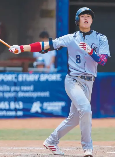  ??  ?? Geelong Korea's Hak-Jun Noh in action. Photo: JOE VELLA/SMP IMAGES