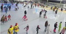  ?? FOTO: FÖRDERVERE­IN EISSPORTAR­ENA LINDAU ?? Buntes Treiben auf der Fläche der Eissportar­ena beim ersten Kinderfasc­hing on Ice.