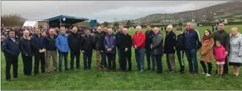  ??  ?? Valentia Young Islanders players and representa­tives of the 1993 South Kerry championsh­ip-winning team: Tommy Gilligan, Patrick Daly (representi­ng his son ,John), PJ O’Sullivan, Seamus O’Connor, Ger Lynch, Fionán Murphy, Nealie Lyne, Mike O’Donoghue(captain), Declan Lynch, John Paul Curran, Kevin Curran (representi­ng his brother, the late Paul Curran), Pat O’Connor, Brendie Murphy, Richard Quigley, Mícheál Lyne, Joe Lynch, Jake Curran (representi­ng his father, Noel), Patrick O’Connor, Cassandra Murphy (representi­ng her uncle, Junior Murphy), John Shanahan with his daughter, Amy Rose, Eileen Shanahan (representi­ng her late husband, John Shanahan, a selector)