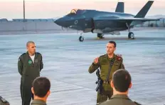  ?? ?? ■
A handout picture by the Israeli army shows Israeli army Chief of the General Staff Lieutenant General Herzi Halevi speaking to military officers at Nevatim airbase in Israel on Monday.