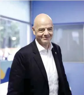  ?? EFE ?? CARGO. Infantino, presidente de la FIFA, impulsa aumentar los cupos.