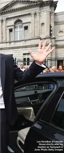  ??  ?? Leo Varadkar at Leinster House shortly after his election as Taoiseach in June. Photo: Getty Images