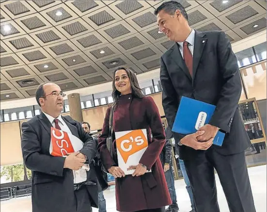  ?? DANI DUCH / ARXIU ?? Miquel Iceta, Inés Arrimadas i Xavier García Albiol afronten congressos al seus partits
