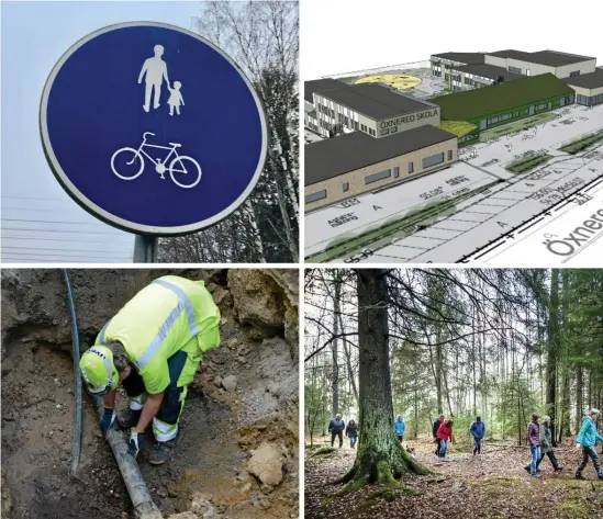  ??  ?? Den dryga miljard kronor som Vänersborg ska investera under de kommande tre åren ska räcka till mycket: nya gång- och cykelvägar, nya skolor, utbyggnad och underhåll av vatten och avlopp och exploateri­ng för nya bostadsomr­åden.