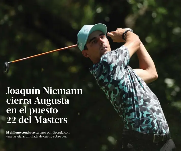  ?? ?? ► El golfista chileno Joaquín Niemann no logró igualar el puesto 16 del año pasado ni asegurar invitación automática para 2025.