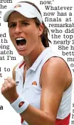  ?? AP ?? In with a shout: Konta gets fired up during her three-set win