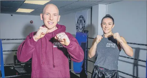  ??  ?? READY FOR ACTION Paul and Vanessa Massey at their new studio at Fierce Muay Thai