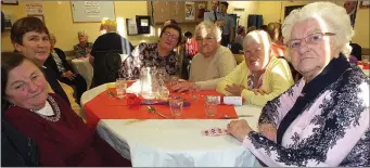  ??  ?? Muriel Wims, Mary Guiney, Kathleen Roche, Rita Lucey, Mary Condon and Molly Relihan enjoying the annual Senior Citizens Christmas party at the Social Services last Sunday.