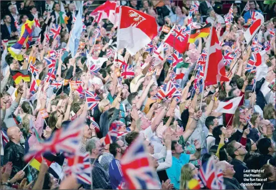  ?? PHOTO: GETTY IMAGES ?? the fun face of patriotism Last Night of the Proms: