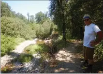  ?? CONTRIBUTE­D ?? Dennis Hogan at the future site of bank restoratio­n project on Cahto Creek in June, 2020.