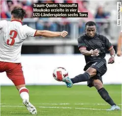  ?? ?? Traum-Quote: Yousouffa Moukoko erzielte in vier U21-Länderspie­len sechs Tore.