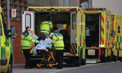  ??  ?? Ambulances at the Royal London Hospital on Saturday 9 January. Photograph: Simon Dawson/Reuters