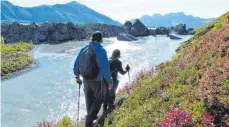  ?? FOTO: DPA ?? Ein schmaler Weg führt entlang eines Flusses nahe des Denali.