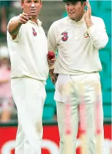  ??  ?? Hero and mentor: Shane Warne, left, and fellow Australian Stuart MacGill