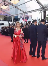  ??  ?? Gerro’s design on the red carpet at the Cannes Film Festival