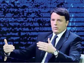  ?? (Ansa) ?? In television­e Il segretario del Pd, Matteo Renzi, 42 anni, ieri è stato ospite di «Che tempo che fa»