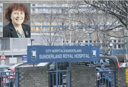  ??  ?? Sunderland Royal Hospital and, inset, Melanie Johnson.