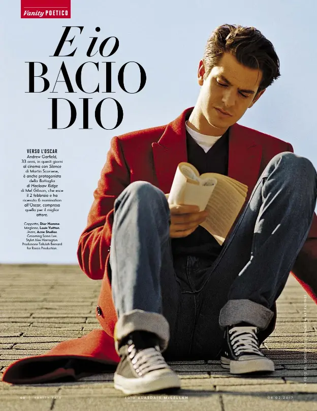  ??  ?? VERSO L’OSCAR Andrew Garfield, 33 anni, in questi giorni al cinema con Silence di Martin Scorsese, è anche protagonis­ta della Battaglia di Hacksaw Ridge di Mel Gibson, che esce il 2 febbraio e ha ricevuto 6 nomination all’Oscar, compresa quella per il...