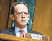  ?? SARAH SILBIGER AP ?? Efforts by Sen. Pat Toomey, R-PA., to rein in the Federal Reserve are said to be slowing talks on a virus relief package.
