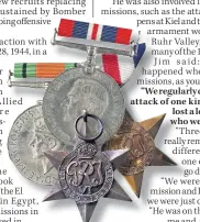  ??  ?? DECORATEDE­CORATED The medals Jim won forf hishi WorldWldWW­ar II service