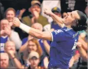  ?? REUTERS ?? Leicester City's Caglar Soyuncu celebrates after scoring against Manchester United during their 4-2 Premier League victory on Saturday.