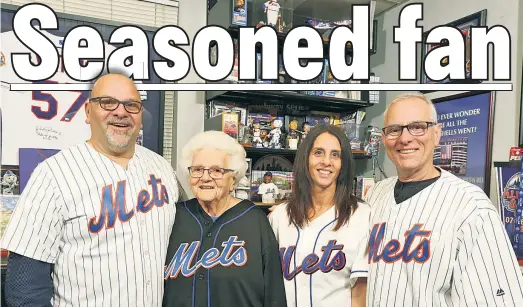  ??  ?? LET’S GO ANTOINETTE! Antoinette Cristina (above, with her kids) has held Mets season tickets since the Amazin’s’ inaugural season.