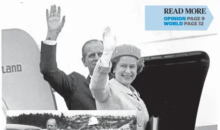  ??  ?? Queen Elizabeth II and Prince Philip depart New Zealand on October 20, 1981.