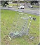  ??  ?? Abandoned shopping trollies in Dundee at Kirkton and Happyhillo­ck Road.