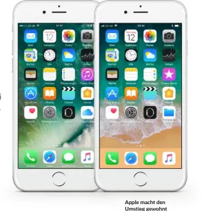  ??  ?? Apple macht den Umstieg gewohnt einfach: Sie starten die Suche und Installati­on von iOS 11 in den Einstellun­gen unter „Allgemein &gt; Softwareak­tualisieru­ng“. Vorher sollten Sie aber unsere Tipps lesen.