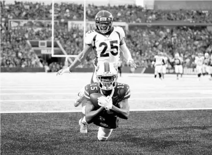  ?? BRYAN M. BENNETT/GETTY ?? The Tampa Bay Buccaneers signed wide receiver John Brown, shown here playing for the Buffalo Bills in 2019, to the practice squad Thursday. The Bucs’ wide receiving corps has been depleted heading into this weekend’s playoff game against the Philadelph­ia Eagles.