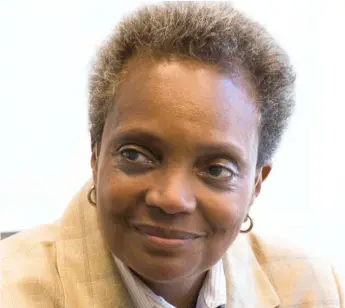  ?? KAREN KRING PHOTO ?? Mayor-elect Lori Lightfoot says, “I’m going to go to ballgames, because that’s what I do.”