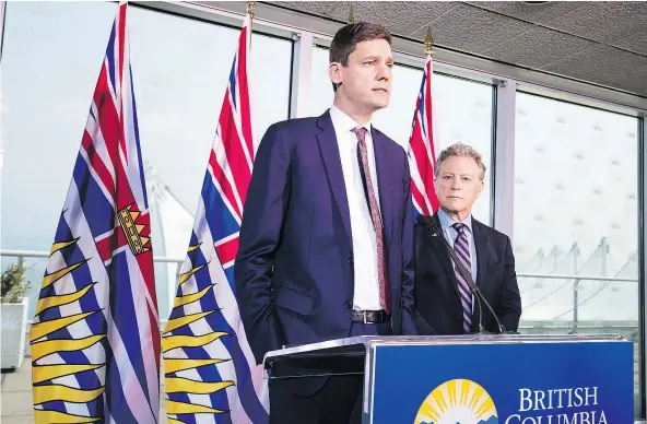  ?? FRANCIS GEORGIAN/PNG ?? Environmen­t and Climate Change Minister George Heyman and Attorney General David Eby say that they’re ‘stepping up and fighting for B.C.’ as the province turns to the courts to stymie the Trans Mountain pipeline.