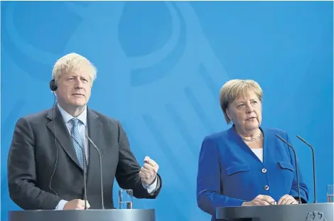  ?? Picture: Getty. ?? Prime Minister Boris Johnson with Chancellor Angela Merkel.