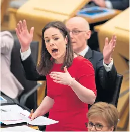  ?? PA. ?? Kate Forbes during her budget speech earlier this month.